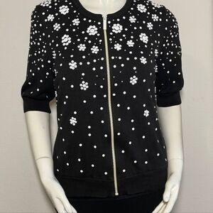 MICHAEL Michael Kors Black and White Bomber Jacket